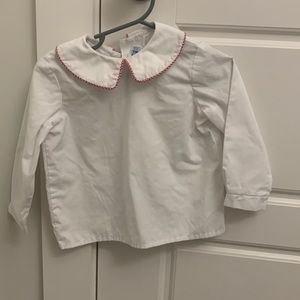 Peter Pan shirt with red neckline